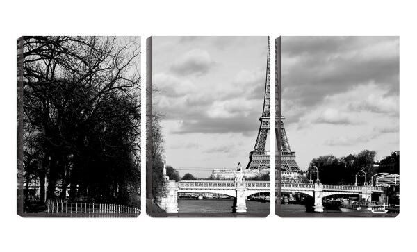 Quadro Decorativo 45x96 torre eiffel pv perto da ponte - 1
