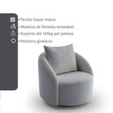 Ver imagem 5 de Poltrona Decorativa Orgânica Giratória Boucle Cinza Claro Cali Estofama