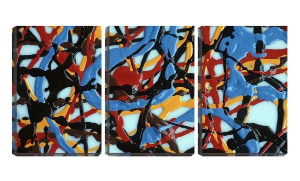 Quadro Decorativo 45x96 emaranhado de cores abstrato - 1