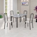 Ver imagem 1 de Conjunto Sala de Jantar com 4 Cadeiras Lívia Preto/Arabesco