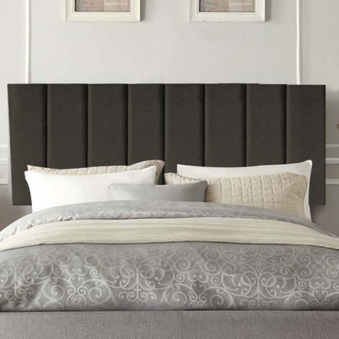 Painel Estofada Carla 195cm King Size Para Cama Box Quarto Linho Marrom - Gat Magazine