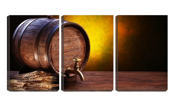 Quadro Decorativo 30x66 pequeno barril de vinho - 1