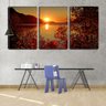 Quadro Decorativo 30x66 pôr do sol entre folhas - 2