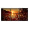 Quadro Decorativo 30x66 pôr do sol entre folhas - 1