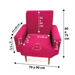 Capa Poltrona Sala.:rosa Pink - 1