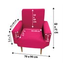 Ver imagem 3 de Capa Poltrona Sala.:rosa Pink