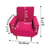 Capa Poltrona Sala.:rosa Pink - 3