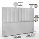 Ver imagem 3 de Cabeceira Cama Box King 195 cm Dália W01 Linho Cinza - Lyam Decor