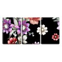 Ver imagem 1 de Quadro Decorativo 30x66 desenho de flores fundo preto