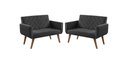 Ver imagem 1 de Kit 2 Poltronas 2 Lugares Anabelle Unidecor Preto