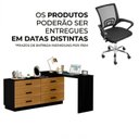 Ver imagem 3 de Conjunto Escritório 2 Peças Escrivaninha Mesa Leonie C/cômoda e Cadeira Diretor Tela Yescasa