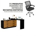 Ver imagem 3 de Conjunto Escritório 2 Peças Escrivaninha Mesa Leonie c/Cômoda e Cadeira Diretor Tela Yescasa Preto/F