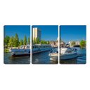 Ver imagem 2 de Quadro Decorativo 30x66 barcos no rio na cidade