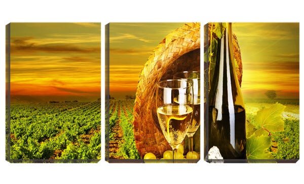 Quadro Decorativo 30x66 taça de vinho na roça - 1