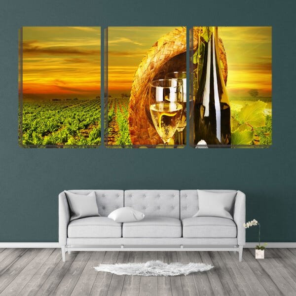 Quadro Decorativo 30x66 taça de vinho na roça - 2