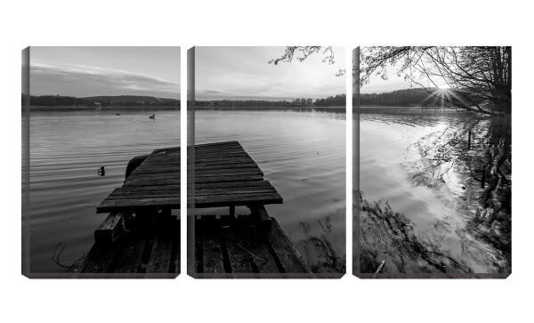 Quadro Decorativo 30x66 cais velho na beira do lago pb - 2