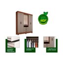 Ver imagem 2 de Guarda Roupa Solteiro 6 Portas e 3 Gavetas C/ Espelho Débora Branco - Acp
