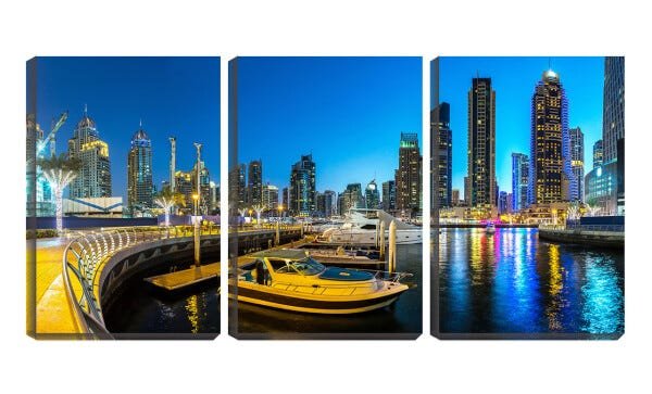 Quadro Decorativo 30x66 Barcos por baixo da ponte - 1
