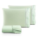 Ver imagem 5 de Jogo de Lençol Cama Queen 3 Peças 100% Algodão Percal 180 fios Com Leze:Vermelho