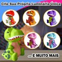 Ver imagem 4 de Luminária Dinossauro T-Rex Abajur LED Infantil para Pintar + Kit Pintura Tinta Guache Pincel Paleta
