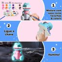 Ver imagem 3 de Luminária Dinossauro T-Rex Abajur LED Infantil para Pintar + Kit Pintura Tinta Guache Pincel Paleta