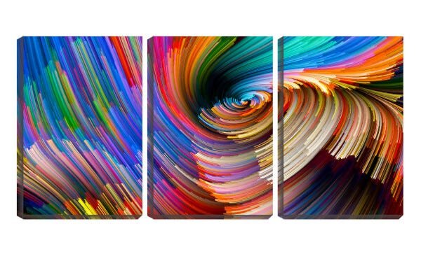 Quadro Decorativo 30x66 vórtice abstrato colorido - 1