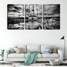 Quadro Decorativo 30x66 barcos e iates preto e branco - 2