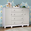 Ver imagem 3 de Cômoda Infantil 125cm 2 Portas e 4 Gavetas Allegra Multimóveis Mp4445 Branco/off White Branco/off