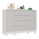 Ver imagem 2 de Cômoda Infantil 125cm 2 Portas e 4 Gavetas Allegra Multimóveis Mp4445 Branco/off White Branco/off