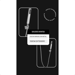 Chuveiro Ducha Quadrado 20x20 Slim Inox Cromado Completo com Desviador - 6