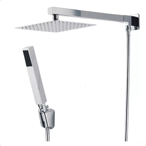 Chuveiro Ducha Quadrado 20x20 Slim Inox Cromado Completo com Desviador