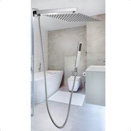 Chuveiro Ducha Quadrado 20x20 Slim Inox Cromado Completo com Desviador - 2