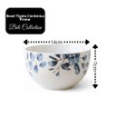 Ver imagem 6 de Kit 3 Tigelas Bowl Cerâmica Branca Premium Folhagens Azuis Beli Collection 550ml