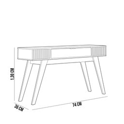 Kit Aparador Para Sala De Estar Com Mesa De Centro Delta 1 Gaveta C04 Preto Noce Milano - Lyam - 8