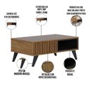 Ver imagem 6 de Kit Aparador para Sala de Estar com Mesa de Centro Delta 1 Gaveta C04 Preto Noce Milano - Lyam