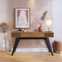 Ver imagem 2 de Kit Aparador Para Sala De Estar Com Mesa De Centro Delta 1 Gaveta C04 Preto Noce Milano - Lyam