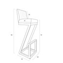 Ver imagem 5 de kit 08 banqueta Alta Z Base De Ferro Suede Grafite - D'Classe Decor