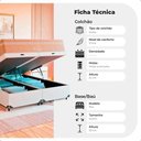 Ver imagem 5 de Cama Box Baú Queen + Colchão Paris Molas Ensacadas Bege Couro Branco/bege