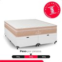 Ver imagem 7 de Cama Box Baú Queen + Colchão Paris Molas Ensacadas Bege Couro Branco/bege