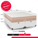 Ver imagem 6 de Cama Box Baú Queen + Colchão Paris Molas Ensacadas Bege Couro Branco/bege