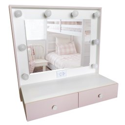 Penteadeira Camarim 100% Mdf Suspensa Branco e Rosa - Dom Móveis - 2