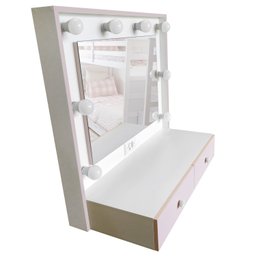 Penteadeira Camarim 100% Mdf Suspensa Branco e Rosa - Dom Móveis - 4