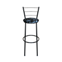 Ver imagem 4 de Jogo 4 Banqueta Alta Para Cozinha Epoxi Preta Estofado Floral Floral