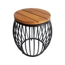 Ver imagem 1 de Puff Garden Seat em Aluminio Preto e Madeira Maciça - Médio