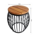 Ver imagem 3 de Puff Garden Seat em Aluminio Preto e Madeira Maciça - Médio