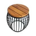 Ver imagem 2 de Puff Garden Seat em Aluminio Preto e Madeira Maciça - Médio