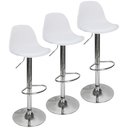 Ver imagem 1 de Kit 3 Banquetas Joly Luisa Eames Saarinen Base Giratória Cromada - Branca