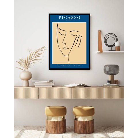 Quadro Decorativo Picasso The Girl - 70x50cm:moldura Preta