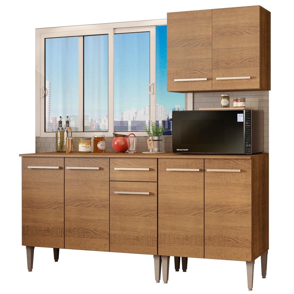 Armário de Cozinha Compacta 169cm Rustic Emilly Free Madesa 01 - 3