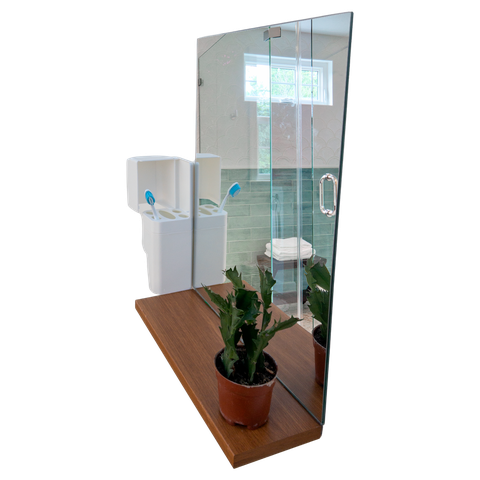 Espelheira Retangular 30x40cm Com Prateleira Canela MDF